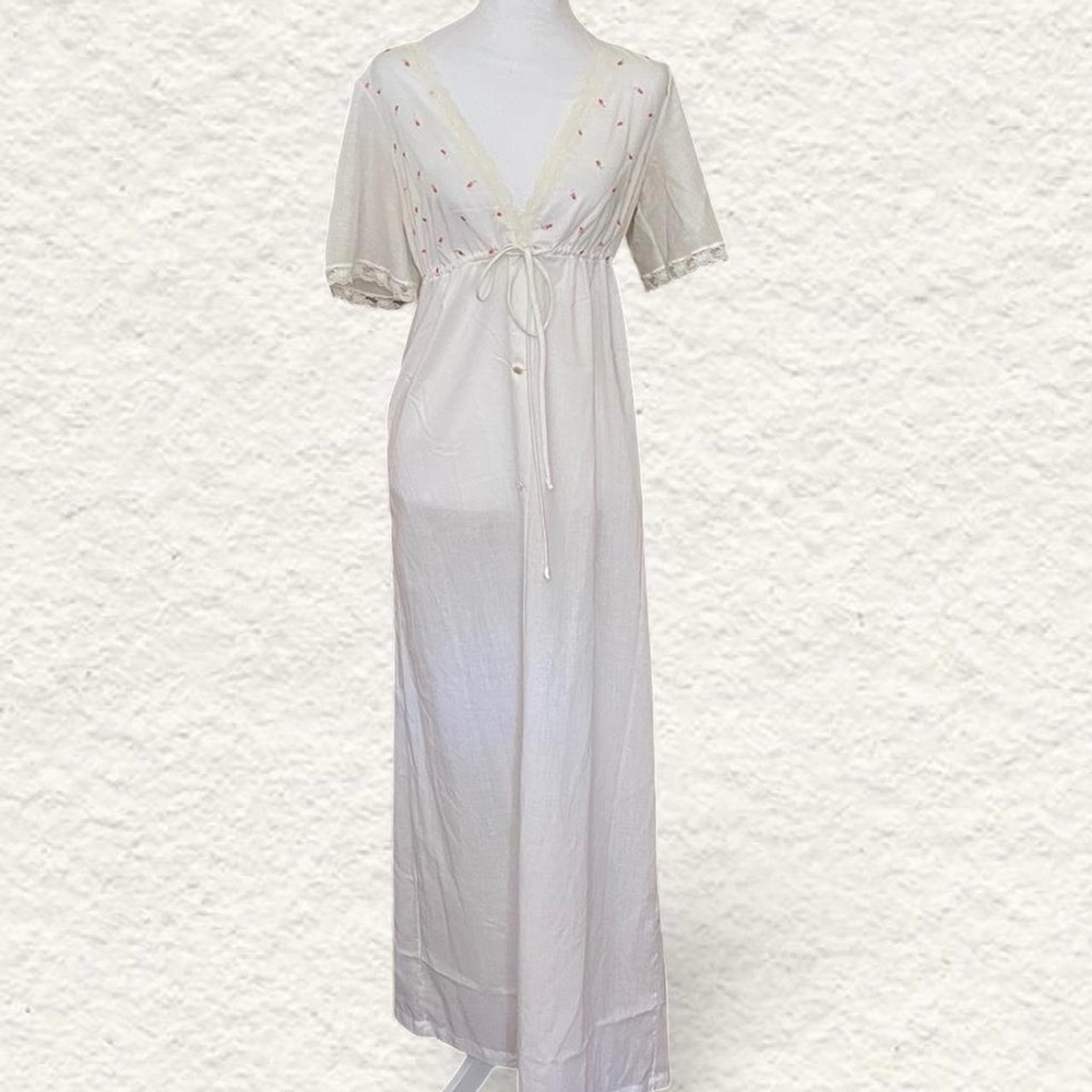 White Maxi Dress with Embroidered Details